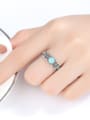 thumb 925 Sterling Silver Vintage Colored stone Free size  Rings 3