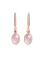 thumb Egg-shape Pink Crystals Fashion Drop Earrings 0