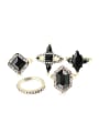 thumb Retro style Black Resin stones Rhinestones Alloy Ring Set 0