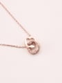 thumb Double Flowers Pendant Clavicle Necklace 0