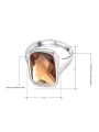 thumb Champagne Platinum Plated Square Shaped Two Pieces Jewelry Set 2