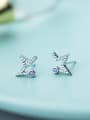 thumb Fashionable Star Shaped Shining Rhinestones Stud Earrings 1