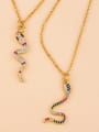 thumb Copper With  Cubic Zirconia Personality Animal snake Necklaces 3