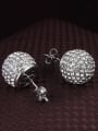 thumb Shining 18K Platinum Plated Ball Shaped Zircon Two Pieces Jewelry Set 1