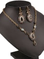 thumb Antique Gold Plated Bohemia style Resin stones Alloy Two Pieces Jewelry Set 1
