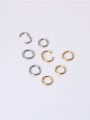 thumb Titanium With Gold Plated Simplistic Round Clip On Earrings 4