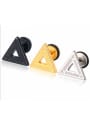 thumb Stainless Steel With Black Gun Plated Simplistic Triangle Stud Earrings 0