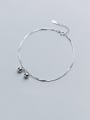 thumb 925 Sterling Silver With Platinum Plated Simplistic Light bead Pendant Anklets 0
