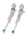 thumb Copper With  Cubic Zirconia Luxury Tassels Cluster Earrings 1