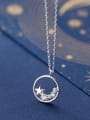 thumb 925 Sterling Silver With  Cubic Zirconia Simplistic Star Necklaces 1