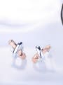thumb Exquisite Double Color Cross Design Stud Earrings 2