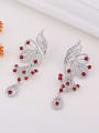 thumb Elegant AAA Zirconias Platinum Plated Flowery Drop Earrings 0