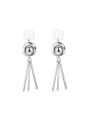 thumb Personality Platinum Plated Beads Drop Earrings 0
