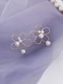 thumb Alloy With Gold Plated Simplistic Flower Stud Earrings 2