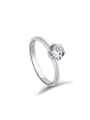 thumb Simple Zircon Platinum Plated Ring 0