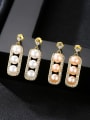 thumb Sterling Silver Plated 18K Gold Natural Freshwater Pearl Earrings 0