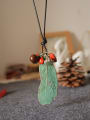 thumb Retro Banana Leaf Red Beads Necklace 0