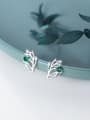 thumb 925 Sterling Silver With Silver Plated Simplistic Branch Stud Earrings 0