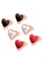 thumb Stainless Steel With Rose Gold Plated Fashion Heart Stud Earrings 0
