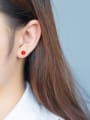 thumb S925 Silver Artificial Color Shell Pearls stud Earring 1