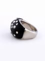 thumb Simple Black Acrylic White Rhinestones Alloy Ring 1