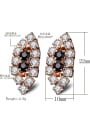 thumb Elegant Copper Zircons Rose Gold Plated Stud Earrings 2