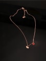 thumb Red Heart-shape Pendant Clavicle Necklace 1