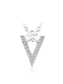 thumb Simple Square Zircon V-shaped Necklace 0