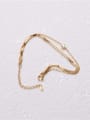 thumb Titanium With Gold Plated Simplistic Double Layer Chain Bracelets 1
