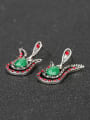thumb Retro style Green Resin stone Red Crystals Alloy Three Pieces Jewelry Set 1