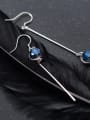 thumb S925 silver synthetic blue crystal drop stud Earring 2