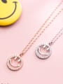 thumb Diamond round smiley face S925 Silver Necklace 1