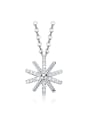 thumb Simple Cubic Zirconias-studded Snowflake 925 Silver Necklace 0