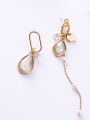 thumb Alloy With Imitation Gold Plated Trendy Water Drop  Asymmetry Tassel Earrings 1