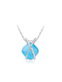 thumb Fresh Blue Square Shaped Opal Necklace 0