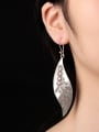 thumb Ethnic Leaf Handmade Silver hook earring 1