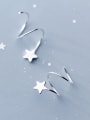thumb 925 Sterling Silver With Platinum Plated Cute Star Earring Jackets 0