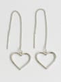 thumb Simple Hollow Heart Silver Line Earrings 2