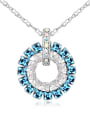 thumb Simple Square austrian Crystals Round Pendant Alloy Necklace 1