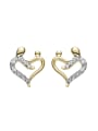 thumb Fashion Heart shaped Zircon Stud Earrings 0