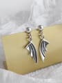 thumb 925 Sterling Silver With Antique Silver Plated Devil's wings Stud Earrings 2