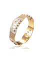 thumb Exaggerated Cubic Zirconias Gold Plated Copper Band Bracelet 0