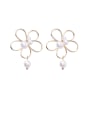 thumb Alloy With Gold Plated Simplistic Flower Stud Earrings 0