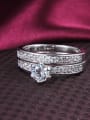 thumb Delicate 18K Platinum Plated Round 4A Zircon Ring Set 2