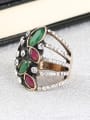 thumb Unique Vintage style Oval Resin stones White Rhinestones Alloy Ring 3