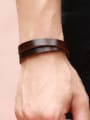 thumb Retro style Brown Artificial Leather Men Bracelet 1