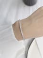 thumb Fashion Cubic Zircon-studded Beads Silver Adjustable Bracelet 1