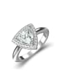 thumb Simple Triangle Cubic AAA Zircon Copper Ring 0