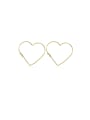 thumb 925 Sterling Silver With Gold Plated Simplistic  Hollow Heart Hoop Earrings 0