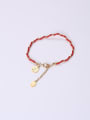 thumb Titanium With Gold Plated Simplistic Red Rope Woven  Bracelets 2